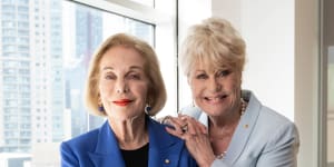 Ita Buttrose,left,and Di Morrissey:“Because Di and I first met when we weren’t high-profile,we know what we’re like.”