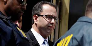 The former face of Subway,Jared Fogle,leaves the Federal Courthouse in Indianapolis in August.