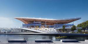 A render of 3XN’s design for Sydney’s new fish market.