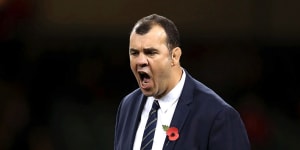 Losing his cool:Michael Cheika was left fuming after a spate of controversial refereeing decisions.