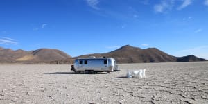 Cosy abode:The Airstream campervan,imported from the United States,is more luxurious than most hotels.