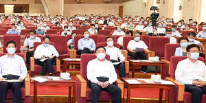 Senior party officials are in attendance at a learning session on the history of the Party in Beijing in June 2021.