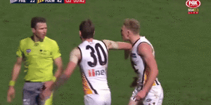 Hawthorn’s James Sicily unleashes a fiery outburst at then teammate Taylor Duryea.