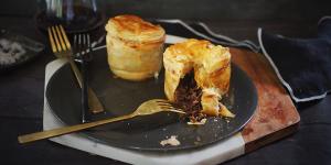 Slow-cooked beef short rib,miso and ale pies.
