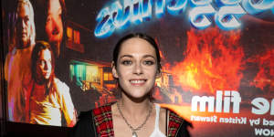Fangirl Kristen Stewart at the launch of boygenius ‘the film’ in LA in March,2023. The actress directed the special presentation of three songs by the band.