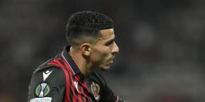 OGC Nice’s Youcef Atal in action in 2022.