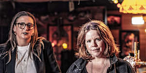 Kate Separovich (left) and Miley Tunnecliffe follow a long line of Aussie women working in psychological horror.