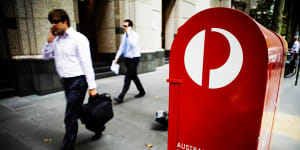 Australia Post letter volumes dropped by 7.8 per cent compared with last year.