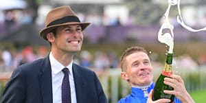 James Cummings with jockey James McDonald.