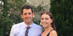 “Our primary focus at this time is processing this tragedy,and supporting our family and friends”:Maddy Edsell and Mitchell Gaffney. 