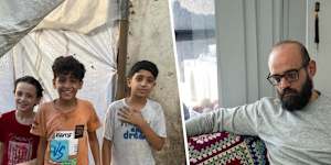 Ahmad Badra and his three children. 