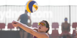 All set:Spain's Paula Soria Gutiérrez in action at Manly beach on Wednesday.