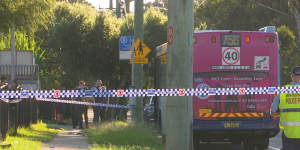 The stabbing occurred at a bus stop outside Crawford Public School,Doonside,on Friday.