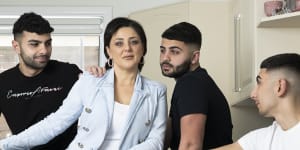 Heidi Wehbe,who is battling stage four bowel cancer,with her three sons,Anthony 19,Steve 17,and Daniel 15. She has been part of a new targeted treatment trial that has seen her cancer reduce from 90 to 10 percent.
