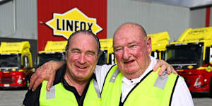 Linfox’s Peter Fox with father Lindsay in Brisbane in May,2025.