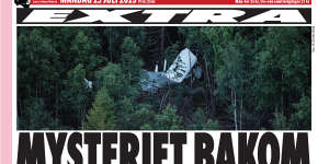 “Mystery behind air crash” is the headline on Swedish newspaper Aftonbladet the day after the crash.