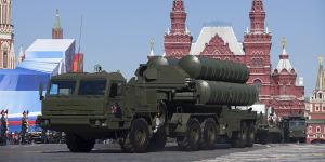 Russia has robust missile capabilities as well. A Russian S-400 air defence missile system seen during a military parade in Red Square.