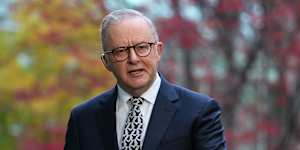 Prime Minister Anthony Albanese takes questions during a television interview at Parliament House on Wednesday morning.