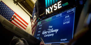 Disney’s share price is down around 40 per cent this year but bounced on the news on Iger’s return. 