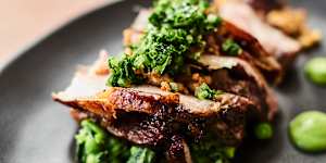 Meat fresh from the wood grill.