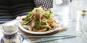 This herb-strewn chicken and noodle salad is the perfect hot weather antidote.