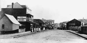 How it was:View of Albert Street in 1876 looking westwards towards Spring Hill.