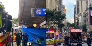 A young woman has tragically died after being hit by an out-of-control council bus that mounted the footpath in Brisbane’s CBD on Friday evening.