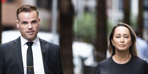 Taylor Auerbach with his lawyer Rebekah Giles arriving at the Federal Court in Sydney on Thursday.