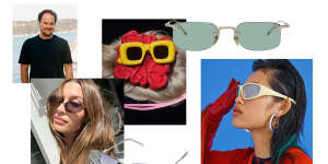 Eyewear designer Hamish Tame,top left,says we are seeing a “global shift to more playful,expressive styles.”