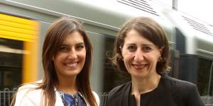 Miranda MP Eleni Petinos,pictured with Premier Gladys Berejiklian,received messages from Matt Kean apparently suggesting a sexual relationship.