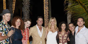 Marcus,Elisa and Evee Pointon,Karl Stefanovic,Jasmine Yarbrough,Jenna Dinicola,Tom and Peter Stefanovic at the pre-wedding function.