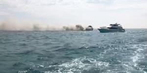 Group forced to jump overboard as boat catches fire near Rottnest Island