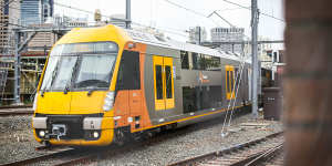 A train departs Sydney’s Central Station.