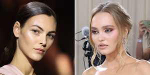 Vittoria Ceretti in the Roberto Cavalli spring-summer ’23 show in Milan and Lily-Rose Depp at the 2021 Met Gala benefit “In America:A Lexicon of Fashion” at Metropolitan Museum of Art on September 13,2021 in New York.