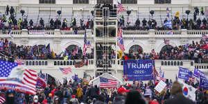High-water mark of cracking down on bad information:Insurrectionists loyal to President Donald Trump violently attack the US Capitol in an effort to overturn the election results on January 6,2021.
