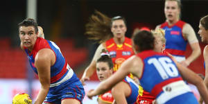 Bonnie Toogood had a telling shot on goal late against the Gold Coast.