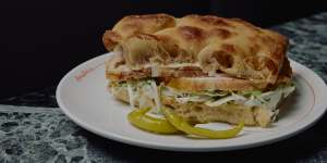 Caffe Amatrice’s porchetta focaccia is worth travelling for.