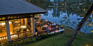 Fold-back windows make the restaurant almost open-air.