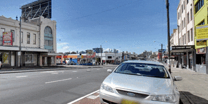 Gif showing the proposed changes to Parramatta Road and the inclusion of a light rail. 