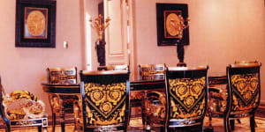 The Versace-styled interior inside the home of Alen Moradian. 