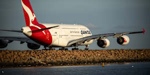 A Qantas plane at Sydney’s airport. 