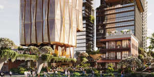 The proposed $1.2 billion Station Square development in Stanley Street,Woolloongabba,with an open space opposite the Cross River Rail station.