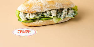 Poached chicken with butter lettuce,herbs and citrus mayo at Jolly Good Sandwiches.