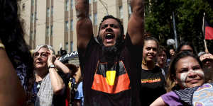 Thousands attended the'Invasion Day'rally in Melbourne. 