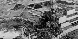 The aftermath of the Chernobyl nucler power plant blast,the world's worst nuclear accident,in April 1986. 