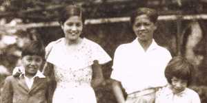 Beatrice Greaves (far right) and her siblings (left to right) Stanley,Hilda and John in Shanghai.