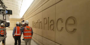 The new Martin Place metro station is 25 metres below the ground. 