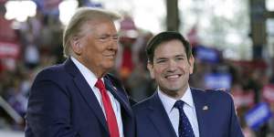 Donald Trump at a rally with Marco Rubio,who is expected to be appointed secretary of state,on November 4.