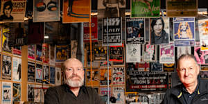 Rock Posters general manager Marcus Seal and founder John D’Aquino are opening the Melbourne institution to the public for the first time.