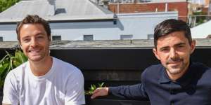 Cousins Jamie Valmorbida and Luca Sbardella at the roof top bar at King&Godfree. 